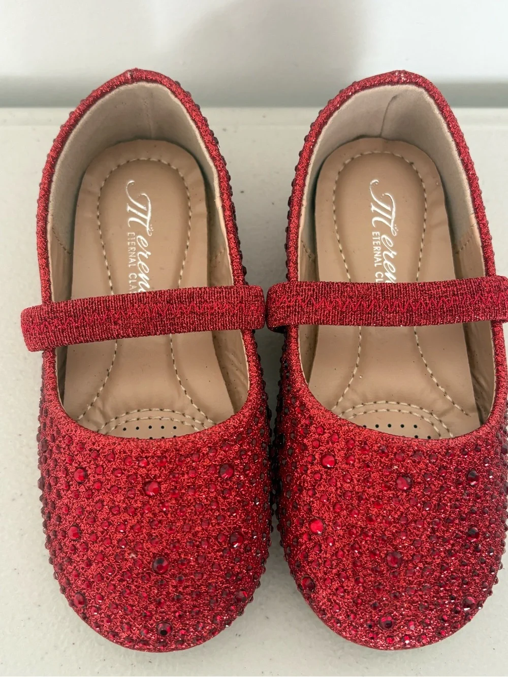 Sparkling Red Girls Mary Jane Dress Shoes